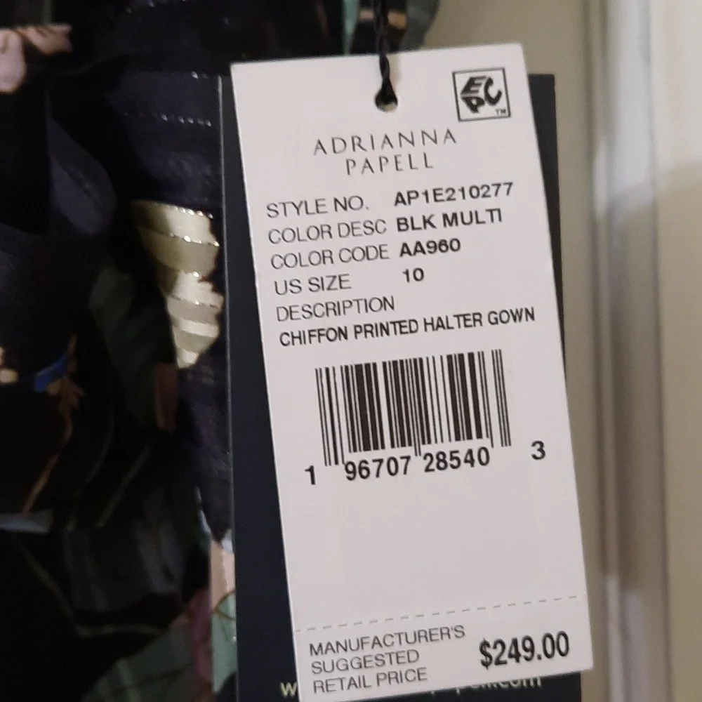 Adrianna Papell Floral Maxi Dress - Black and Blue - Picture 6 of 16